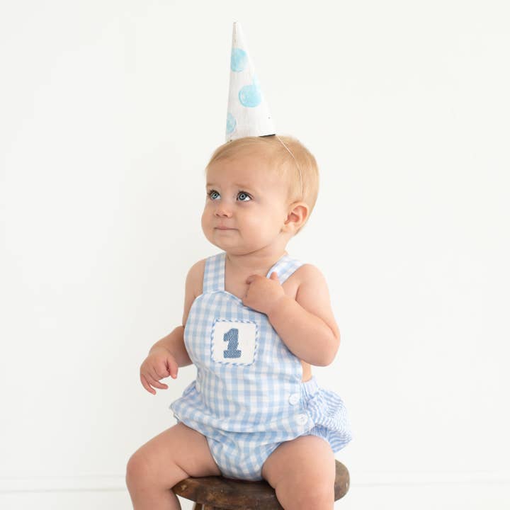 Seven Lantern Lane - Wholesale Bodysuit (Non-Footed) - Baby - Smocked Blue First Birthday Bubble4