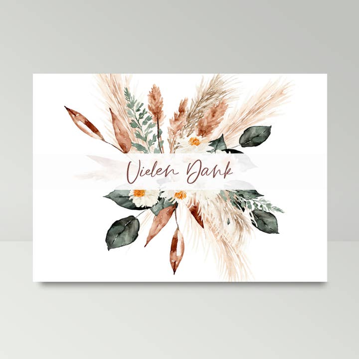 Dankeskarten Hochzeit Boho (mit Umschlägen) für den Großhandel von fabelie Design