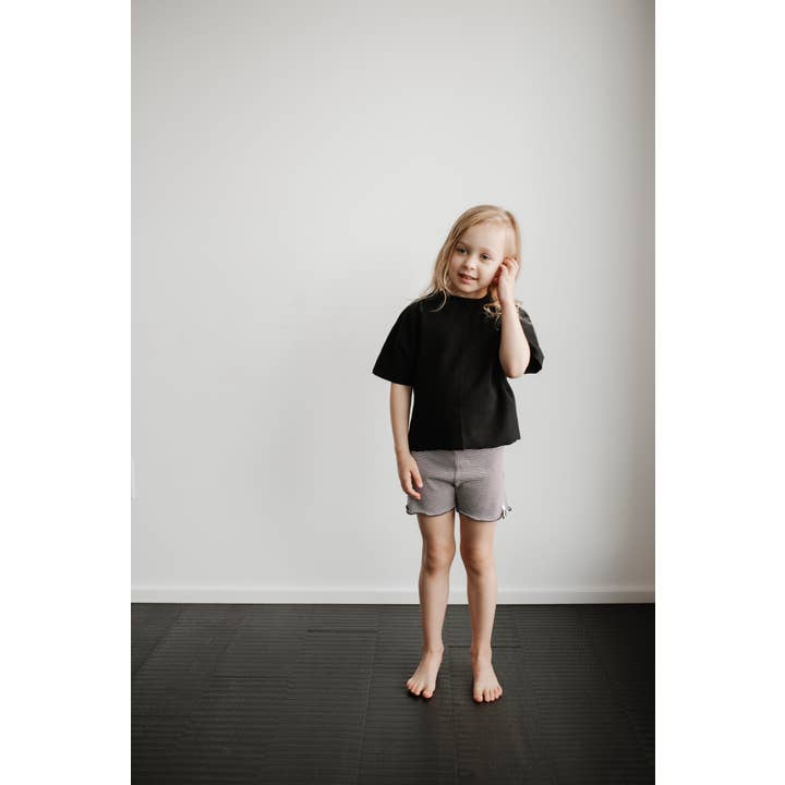 ribbie boxy tee - black for wholesale by North Kinder