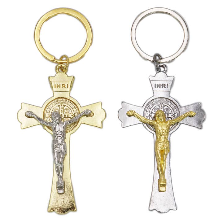 Cap Zone - Wholesale Keychain - Unisex - Jesus Christ 3D INRI Crucifix Cross Key Chain - 12 pcs1
