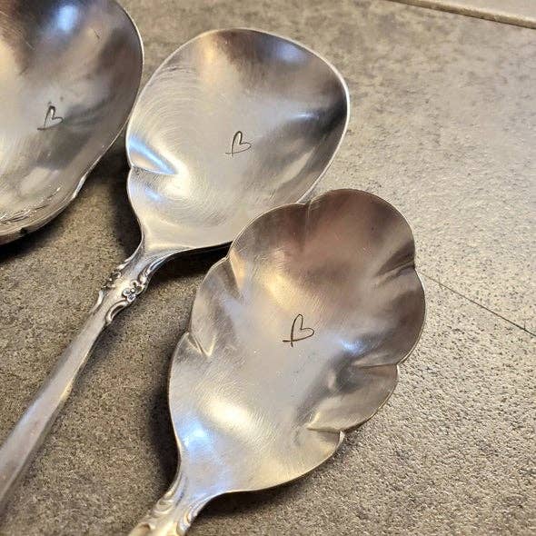 juNxtaposition® - Wholesale Table Spoon (Cutlery) - hand stamped vintage HEART spoon1