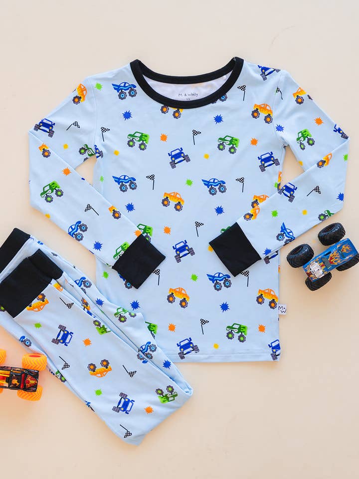 M & Wally - Wholesale Sleepwear Set - Kids - Monster Jammies Long Sleeve With Pants Pajamas