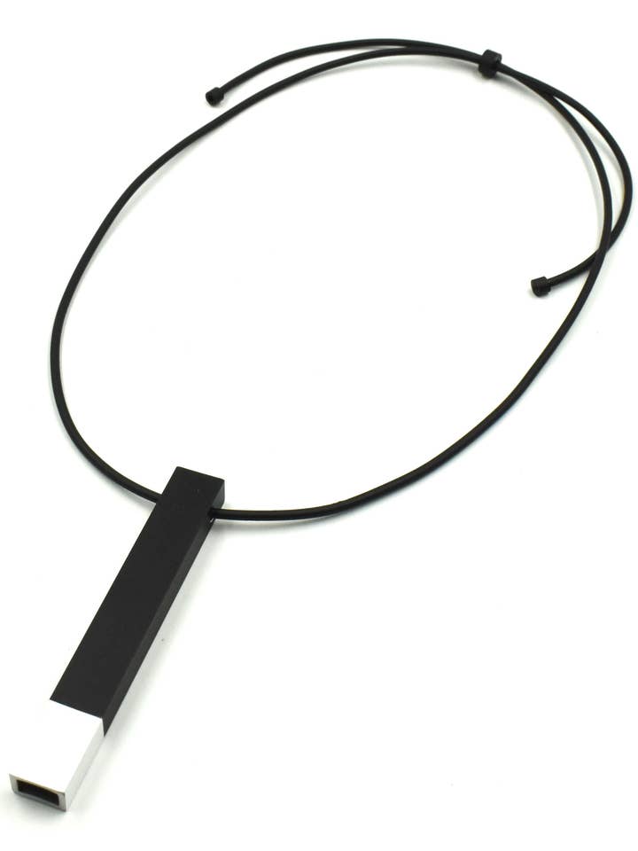 Matte black pendant with a colored tip 2411 for wholesale by Nikaia