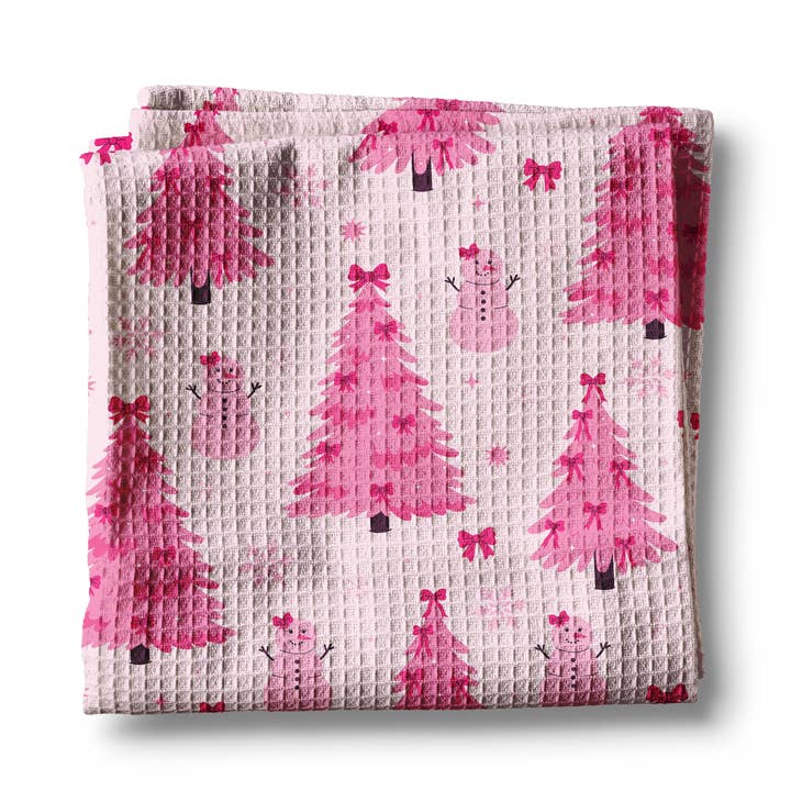 Canary Road - Wholesale Tea Towel - Pink Christmas Towel Holiday Home Decor Friday Preppy0