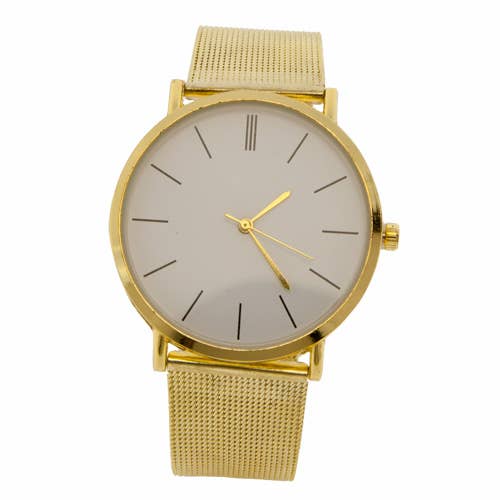 EHAWA - Wholesale Polshorloge - Dames - Modieuze horloge met mesh-band, goud, zonder batterijcontrole!0