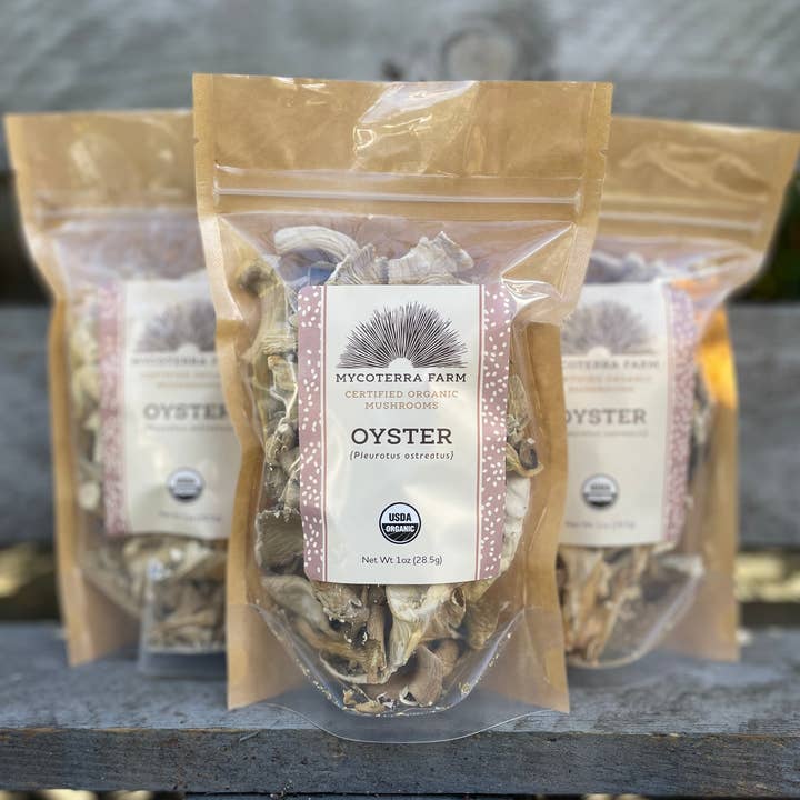Mycoterra Farm - Wholesale Dried/Dehydrated Vegetables - Certified Organic Dried Oyster Mushroom0