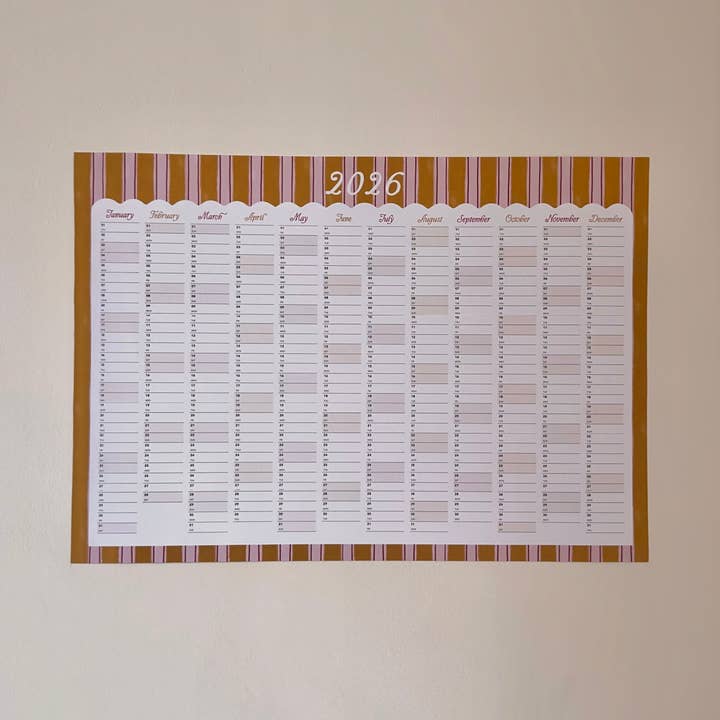 Daymaker Stationery - Wholesale Planner - 2026 Year Planner 'Golden Stripe'1