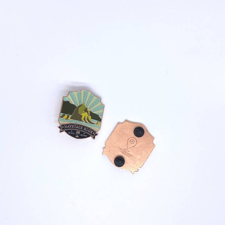 Landmarks Unlimited - Wholesale Lapel Pin/Button - Haystack Rock - Large Enamel Pin3
