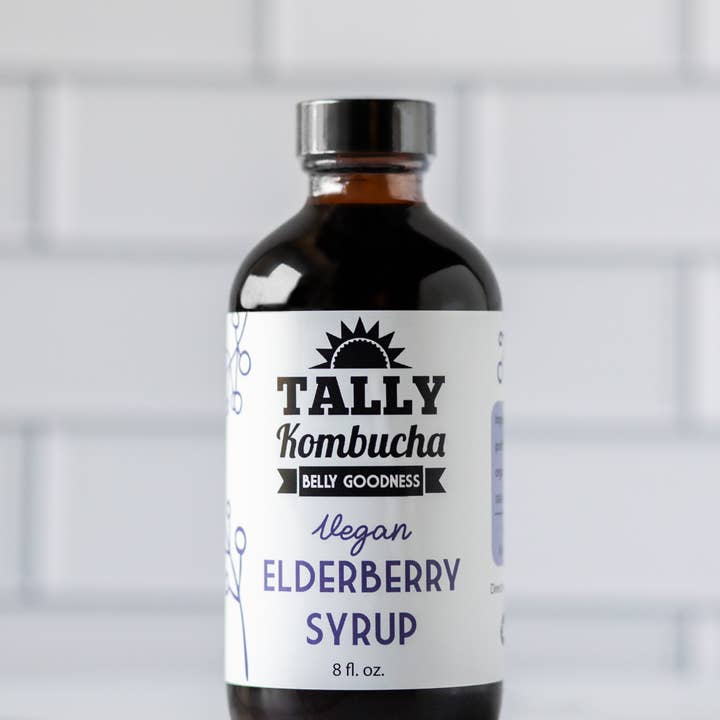 Tally Kombucha - Vendita all'ingrosso Sciroppi aromatizzati - Sciroppo di Sambuco Vegano–Supporto Immunitario Biologico (8oz)2
