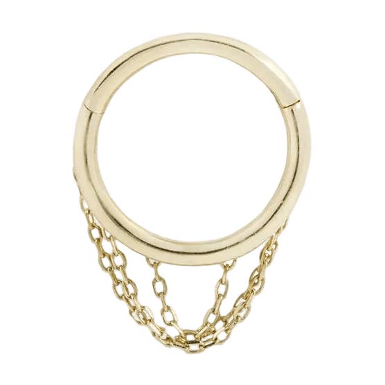 Triple chaîne Chainspotting – Anneau Clicker en or 14K pour la vente par Piercing-zone