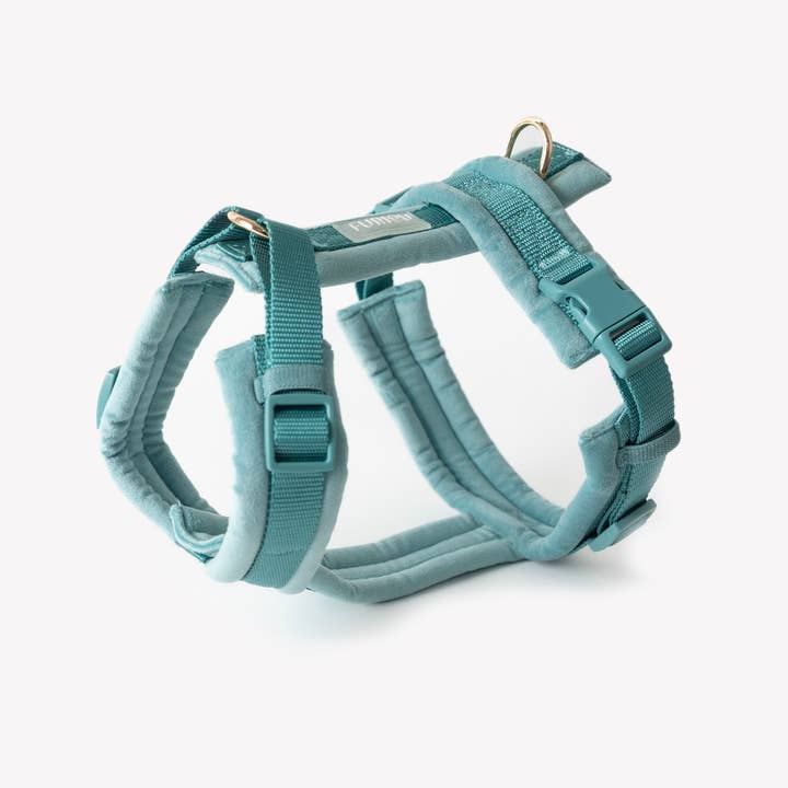 Blue - Velvet Dog Harness for wholesale by Furlou