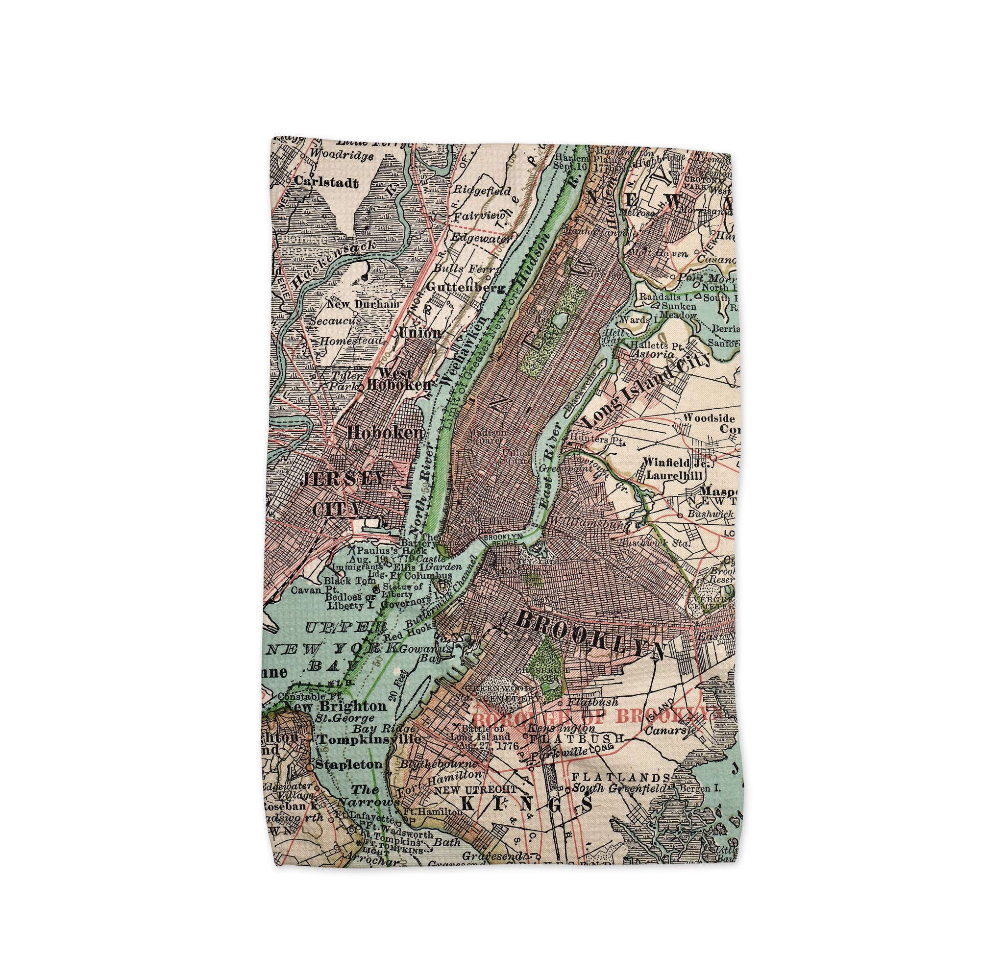 Daisy Mae Designs - Wholesale Tea Towel - New York City Brooklyn Manhattan Map Kitchen Towel Dishtowel
