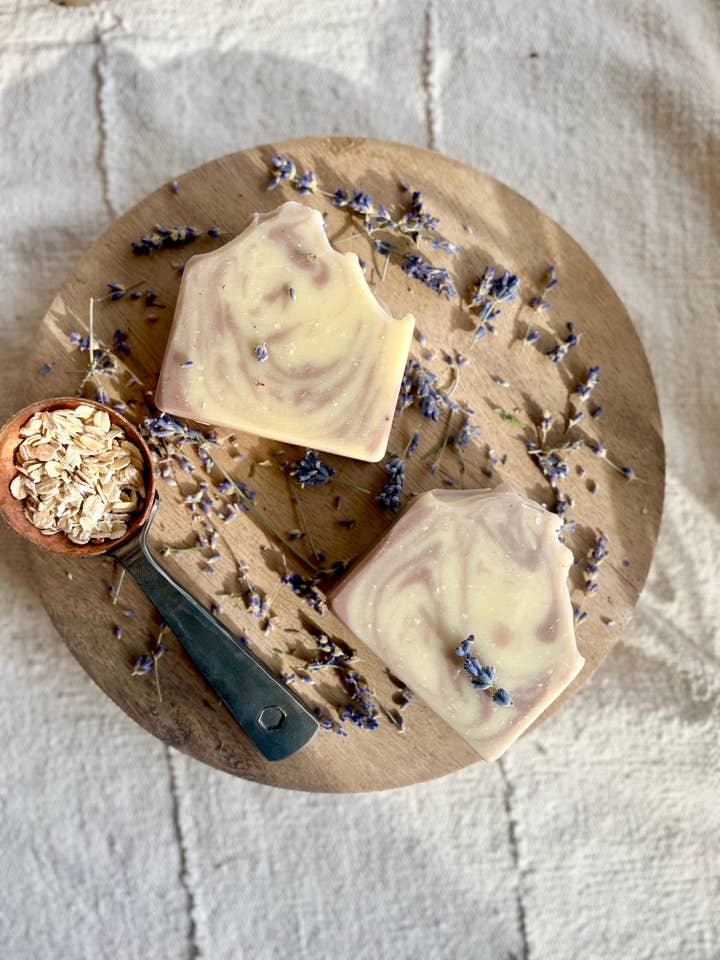 Oat Milk & Lavender Soap for wholesale by Sage & Thistle Handmade Goods