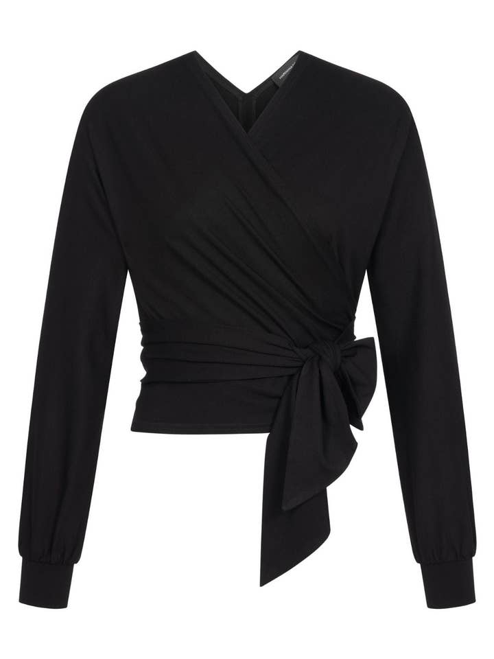 Wrap top black for wholesale by Marianna Déri GmbH