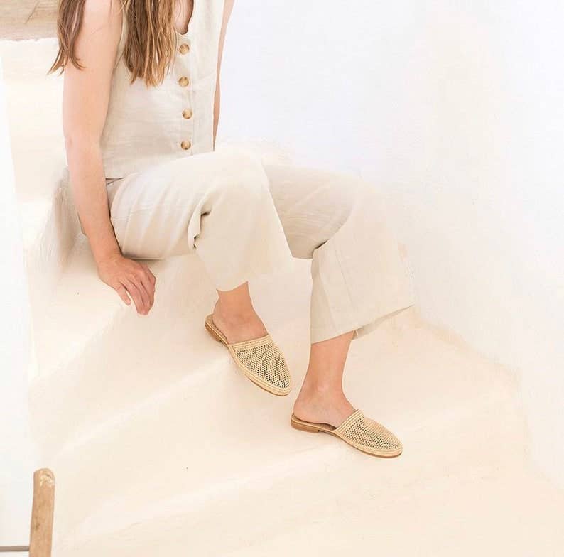 craftberber – sandálias - Mulher por atacado – Sandálias de ráfia feitas à mão no Marrocos, sapatos boho de ráfia1