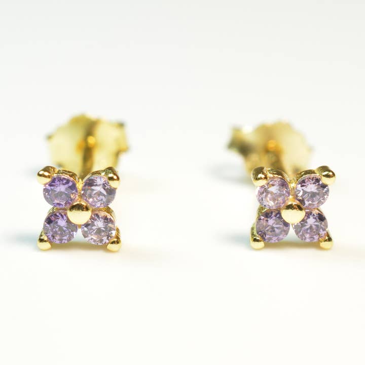 violet earrings - purple stud earrings for wholesale by Diat