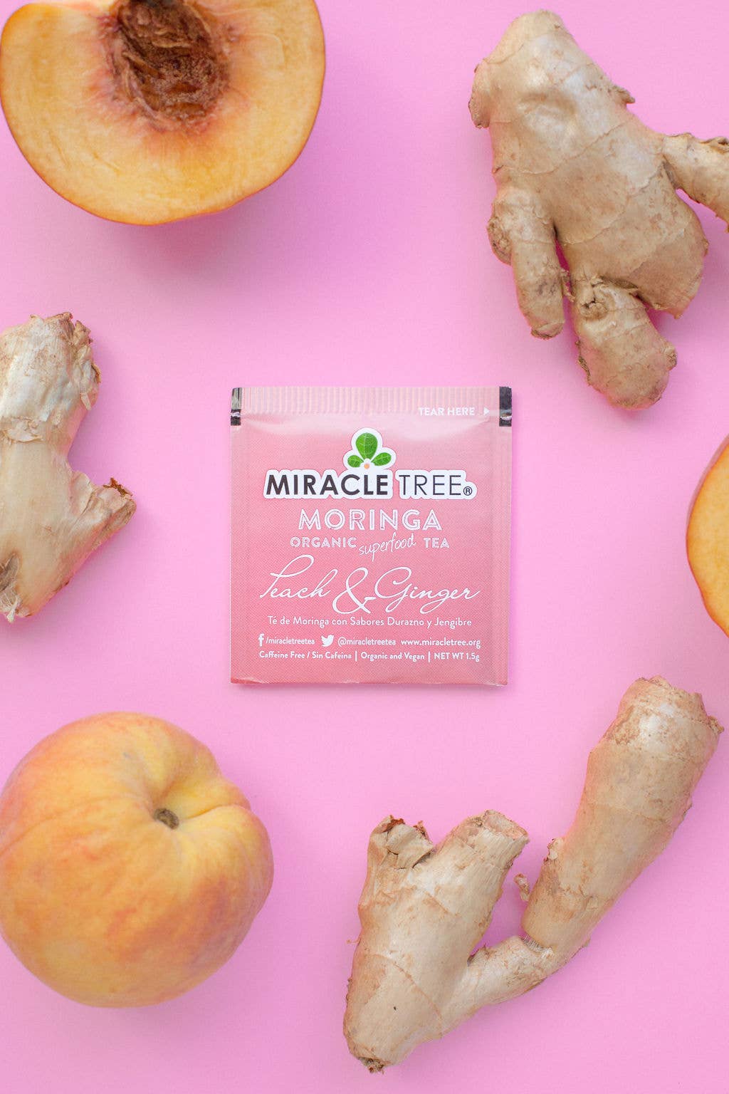 Miracle Tree - Vendita all'ingrosso Tisane salutari e depurative - Tè Moringa Biologico: Pesca & Zenzero8