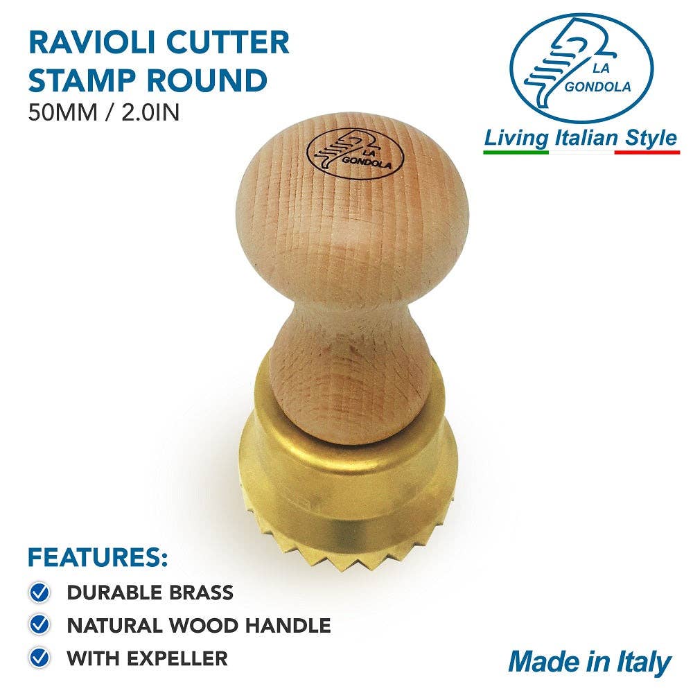 LA GONDOLA - Wholesale Kitchen Tool/Gadget - Round Ravioli Pasta Cutter,Ravioli Stamp  Festooned 50mm 1