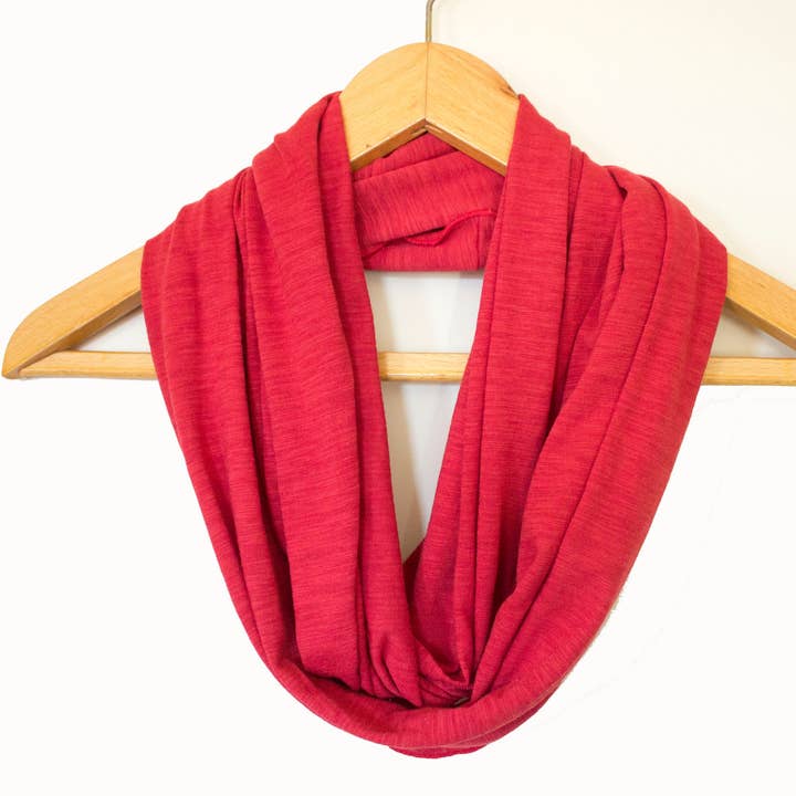 Bamboo Organic Cotton Slub Jersey Knit Infinity Scarf for wholesale by Rowan Grey