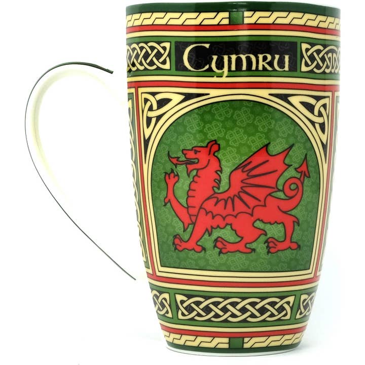 Dublin Gift Company - Wholesale Coffee Mug - Celtic Window Welsh Dragon Mug