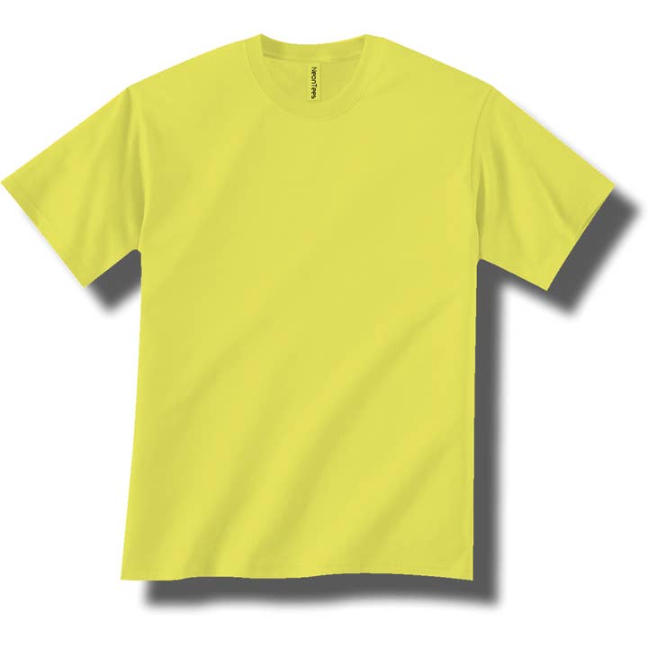 Camiseta Adulto Ringspun Manga Curta Amarelo Neon por atacado de Neon Tees