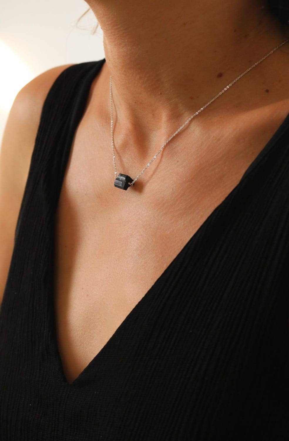 Positiva Jewelry – wholesale Pendant/charm necklace – Black Tourmaline Pendant – Chain made of 925 Silver1