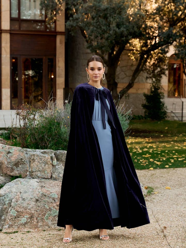 Mantella in velluto blu navy Margaret · Bruna · per la vendita all'ingrosso da parte di Bruna