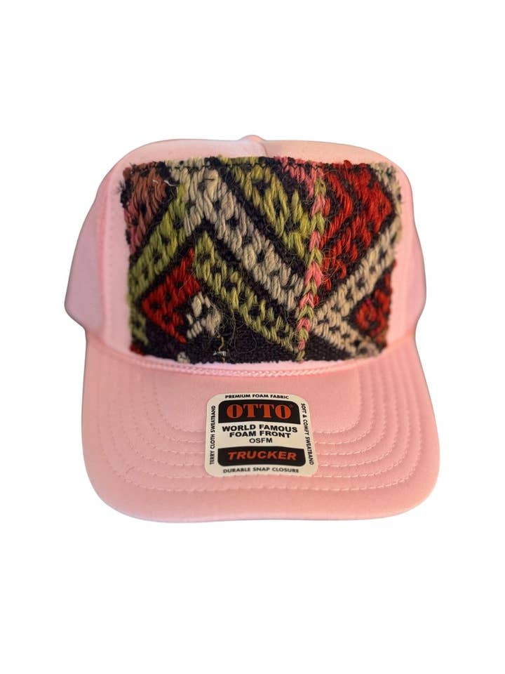 Vintage Kilim Patch Trucker Hat for wholesale by Remnant