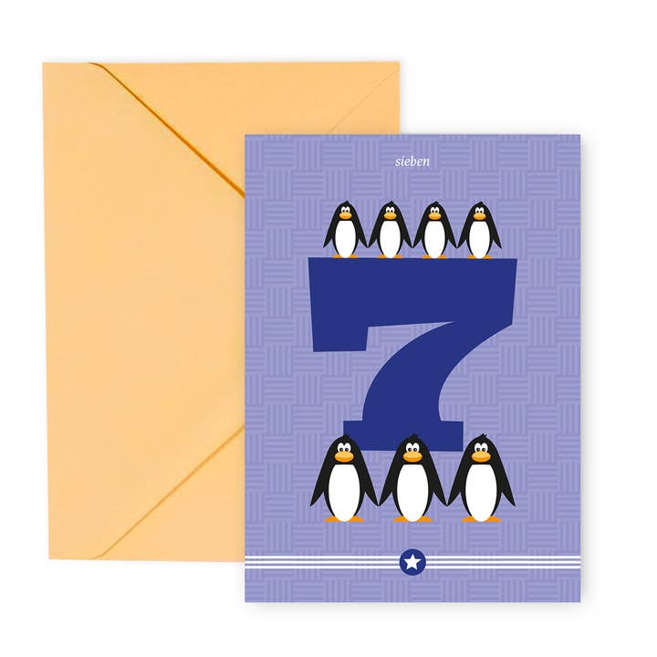 Wenskaart voor de zevende verjaardag voor wholesale door My Cute Monsters