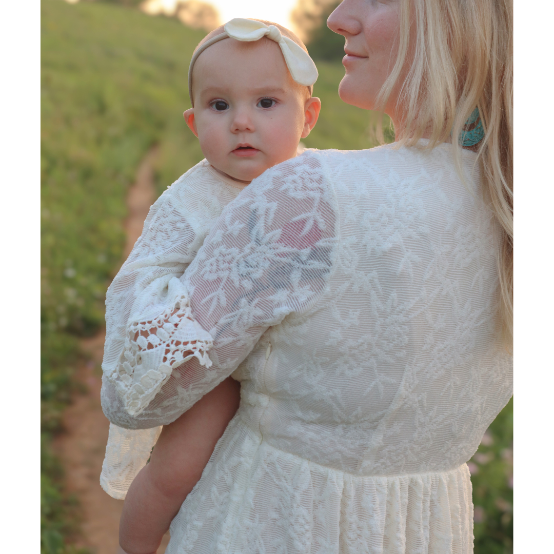 HAHA MAMA Clothing - Wholesale Mommy & Me Sets - Ivory Lace Mommy & Me Dress - Women10