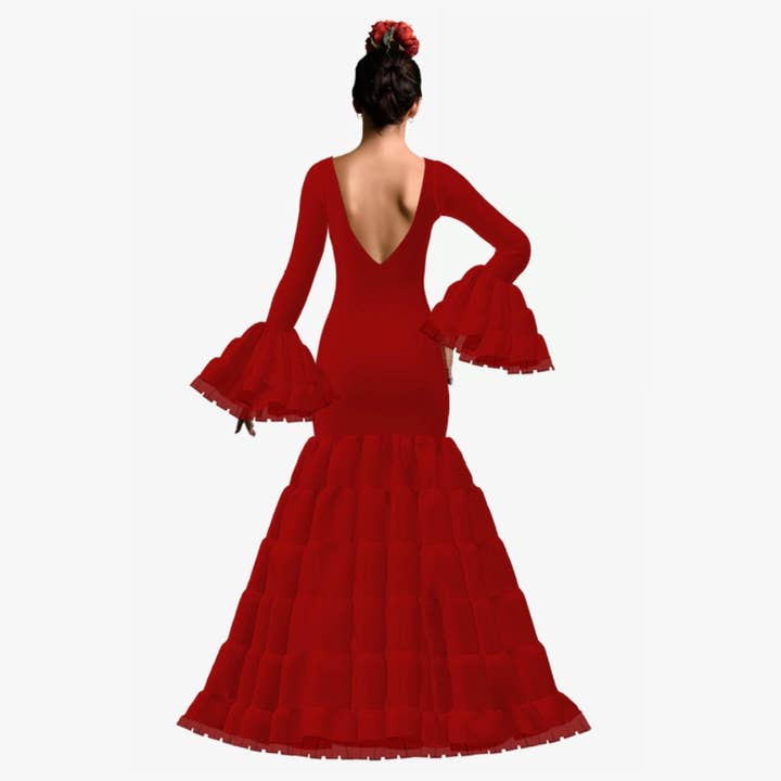 Canastero Maxi Red Flamenco Dress for wholesale on Faire1