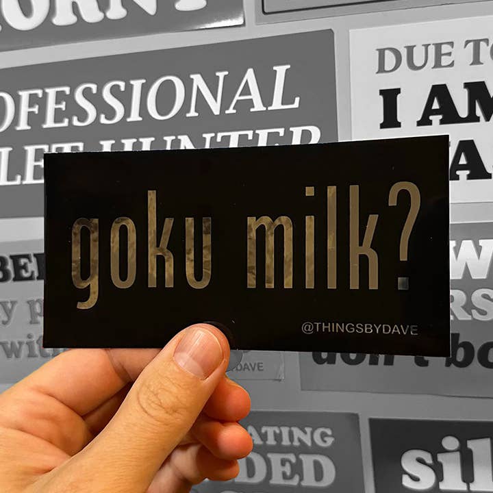 GOKU MÆLK? Kofanger klistermærke for engroshandel hos Things By Dave