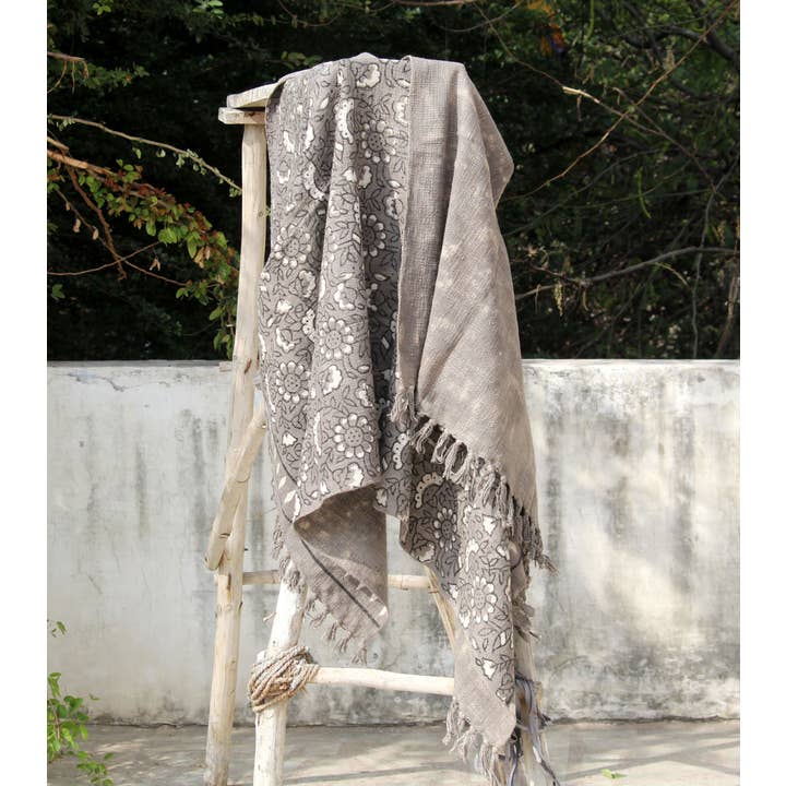 Bhawana Handicrafts - Wholesale Throw blanket - Handmade Bohemian Mud Cloth Tassel Cotton Sofa Throw3