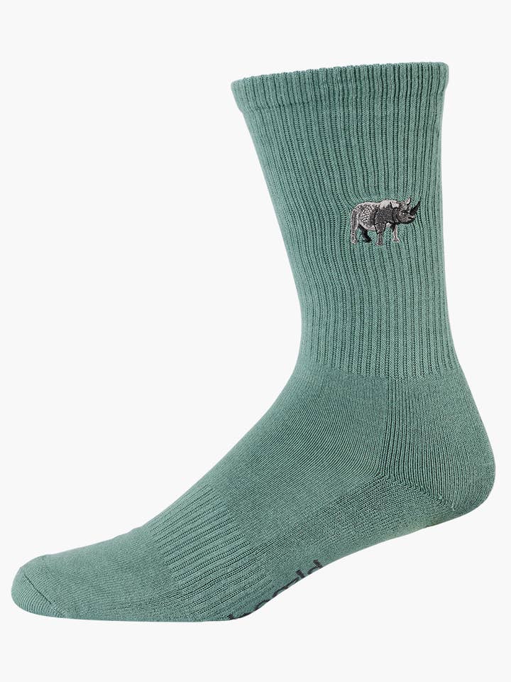 MENS RHINO ZOO CONSERVATION SOCK for wholesale by Bamboozld