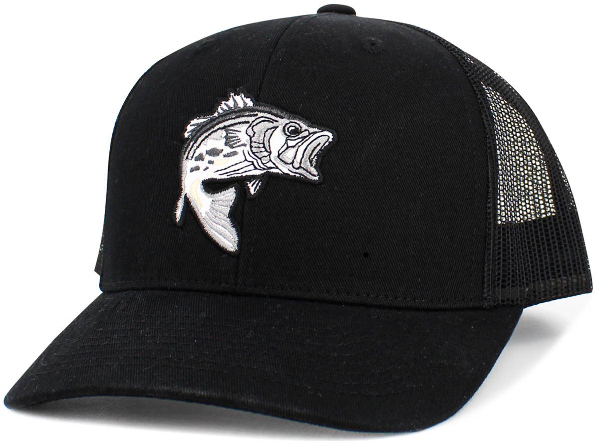 KBETHOS – boné - Unissexo por atacado – Boné trucker com tela e emblema de peixe bass1