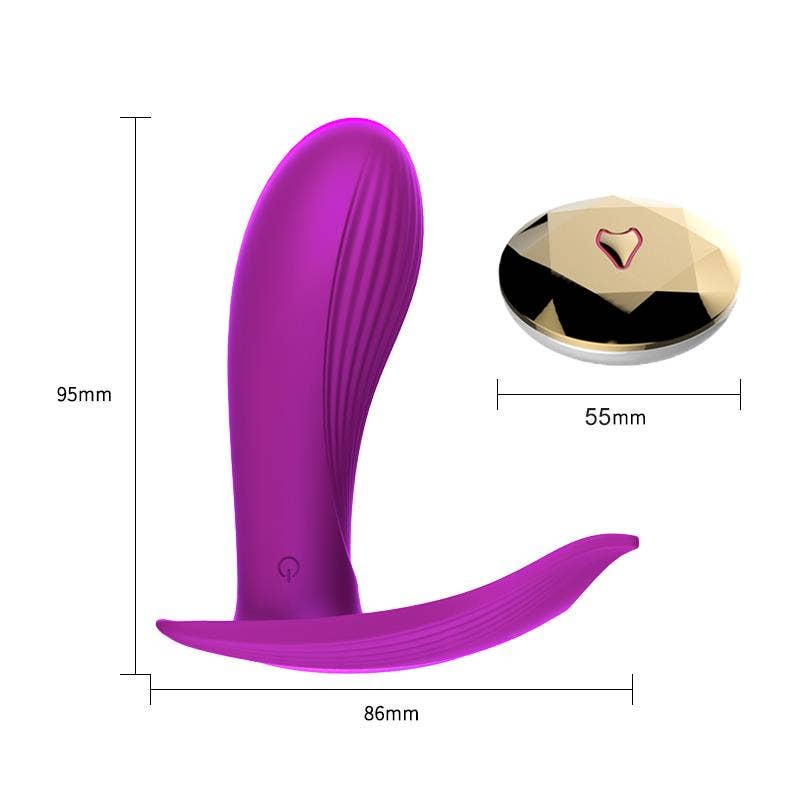 Kinky Pleasure - Wholesale Sex Toy - Foxshow - 63-00005 - Remote control Panty vibrator - Heat function - Voice control function - 10 Function - Rechargeable - 9 cm x 9 cm - Luxury Giftbox - Purple5