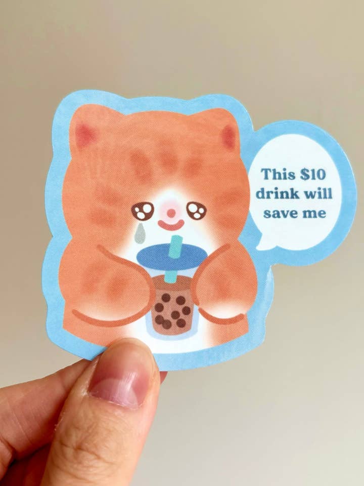 Autocollant en vinyle - Cette boisson à 10 $ me sauvera pour la vente par Maobabie