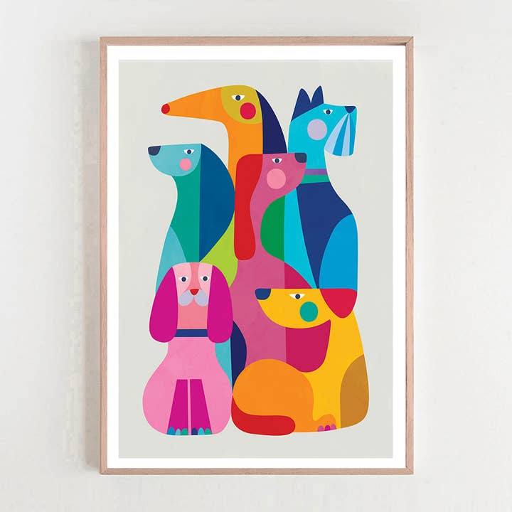 3 Birdies Studio - Wholesale Art print - Modern Abstract Dogs Art Print1