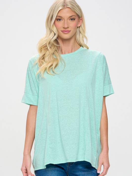 Triblend-Stoff Oversize-Silhouette-Top - Kleine Größe für den Großhandel von Rose Mellow Fashion