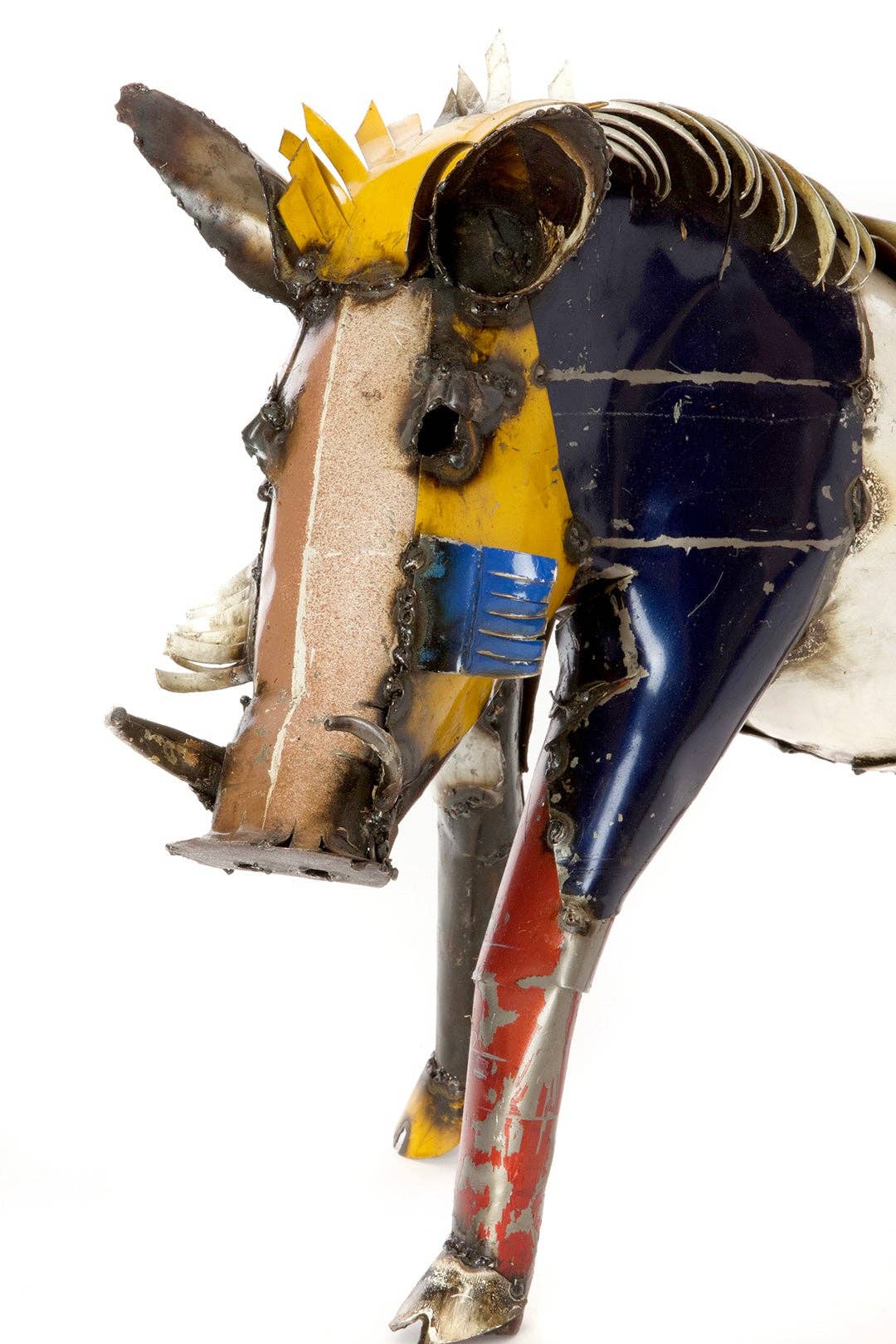 Swahili | AFRICAN MODERN - Wholesale Sculpture - Colorful Recycled Oil Drum Wart Hog Sculptures4