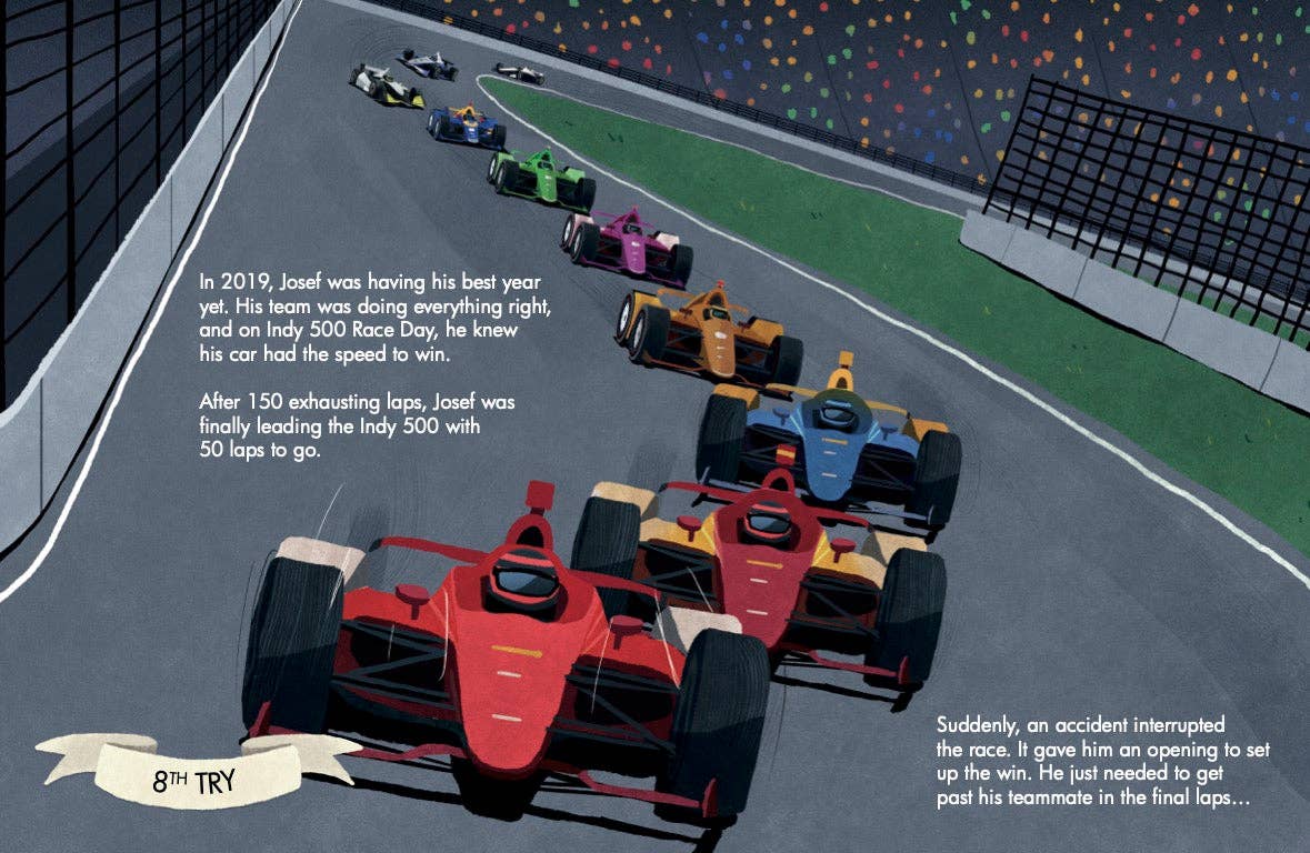 Red Racer Books - Vente Livre pour enfants de maternelle (de 3 à 5 ans) - Le grand rêve de Joseph : une histoire de l'INDY 500 - Livre pour enfants à couverture rigide9