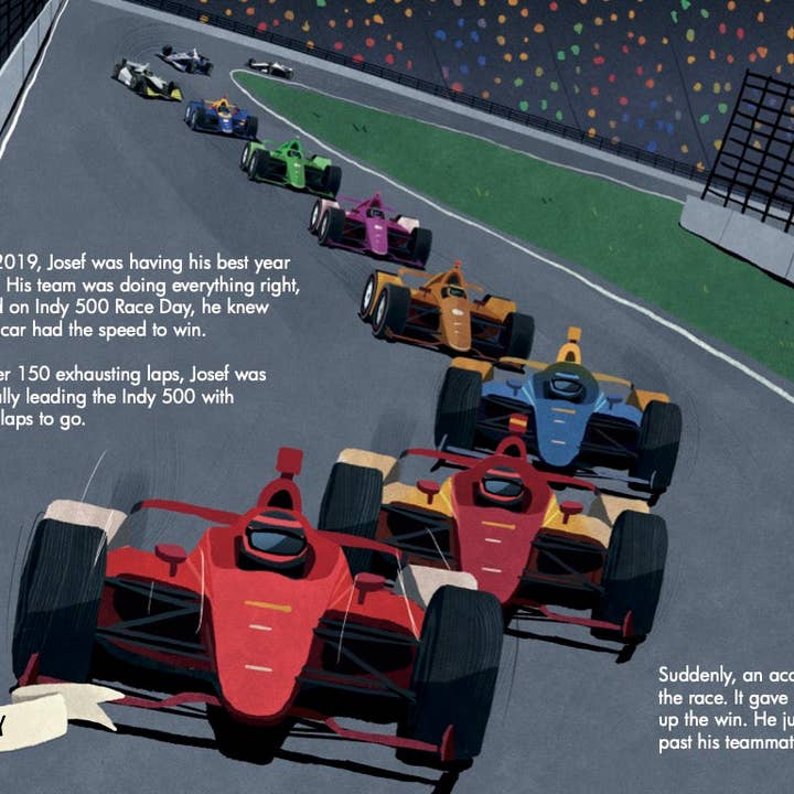 Red Racer Books - Vente Livre pour enfants de maternelle (de 3 à 5 ans) - Le grand rêve de Joseph : une histoire de l'INDY 500 - Livre pour enfants à couverture rigide9