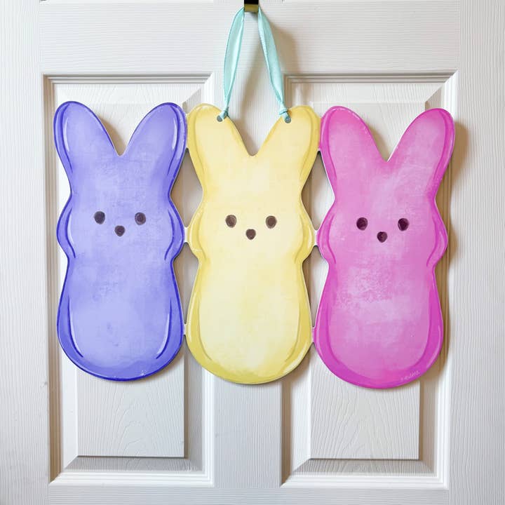 Bunny Treats Door Hanger -Easter Colorful Whimsy Decor for wholesale by Home Malone