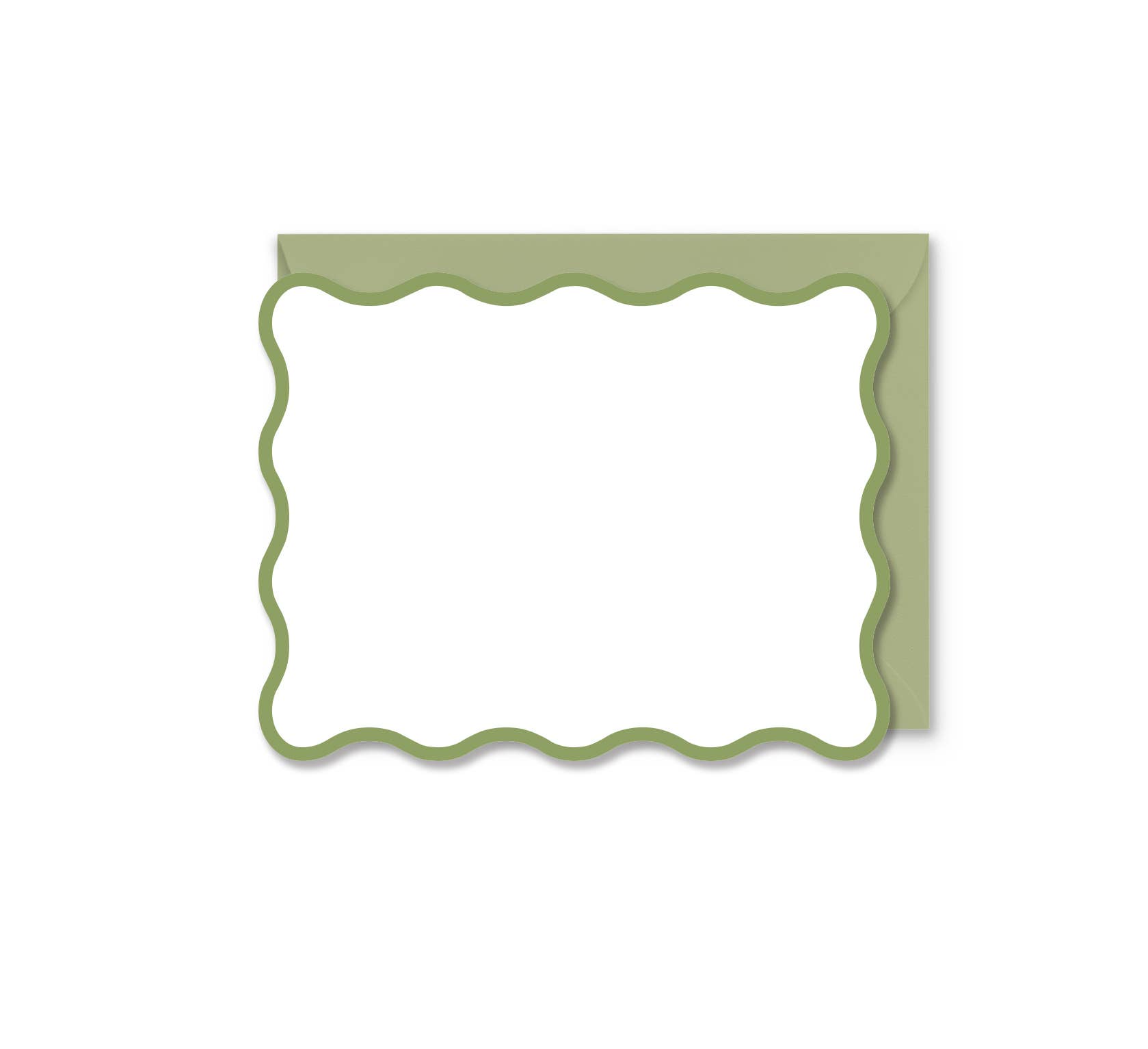 Ellen Davis Creative - Wholesale Stationery/Notecard Set - Wavy Green Notecards | Set of 81