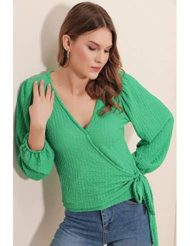 Mani Textile - Wholesale Blouse - Dames - Cache Coeur hemd - Groen5