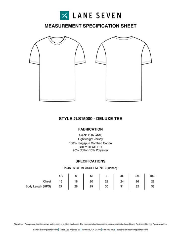 Lane Seven Apparel - Wholesale T-Shirt - Unisex - Standard Tee - 100% Cotton T Shirt - For Men and Women1