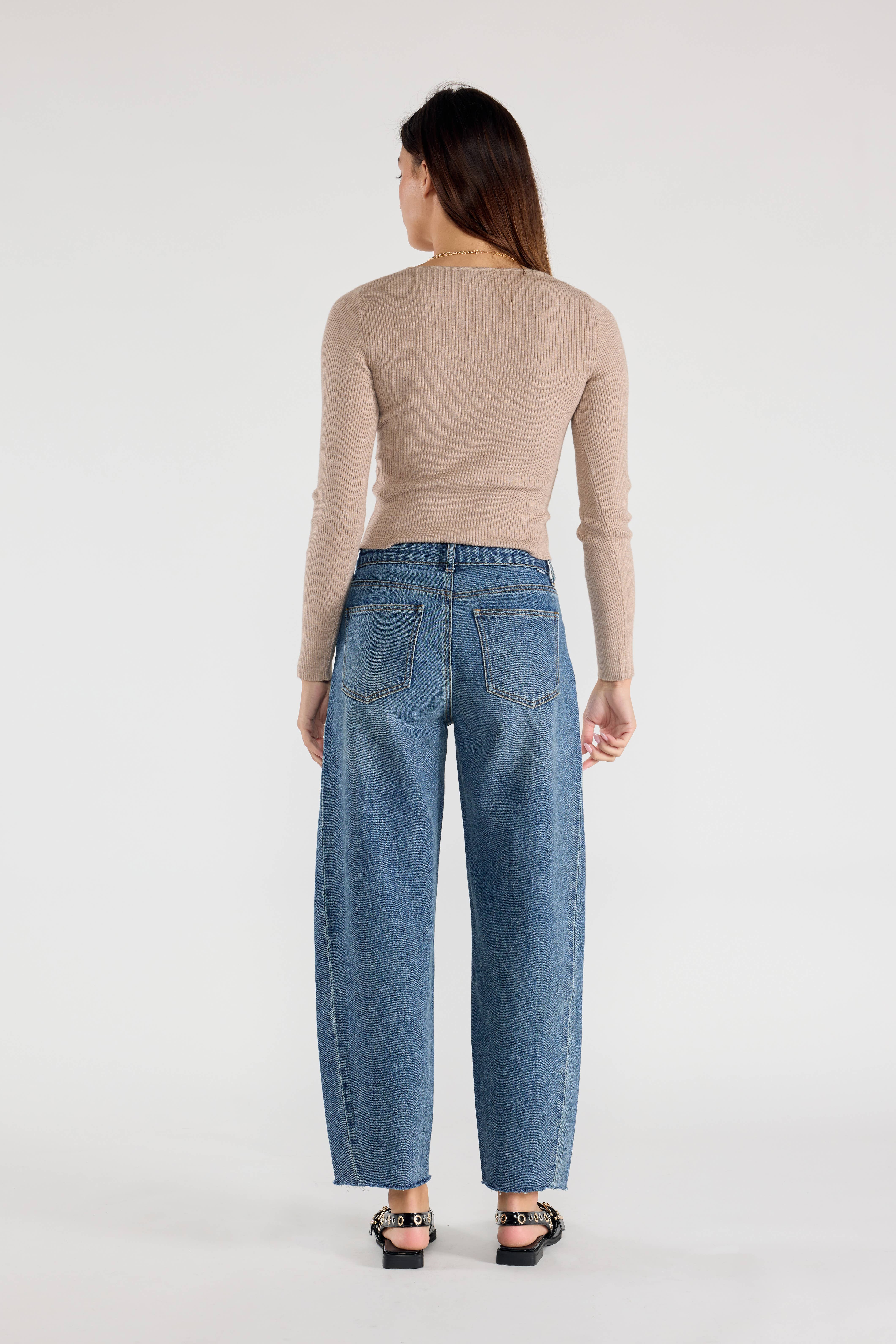 MEDIUM OPEN PACK Relaxed Barrel Jeans with Side Panel XP7013 for wholesale on Faire6