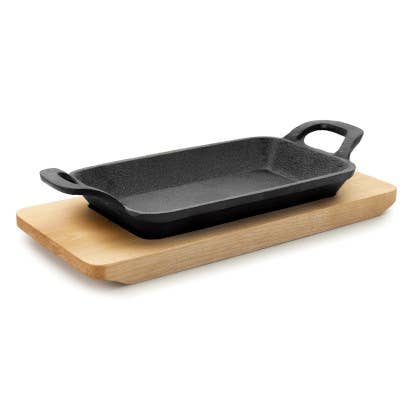 LACOR MENAJE PROFESIONAL S.L. - Wholesale Cast Iron Skillet - Mini Flat Rectangular Grill Plate With Magma Base
