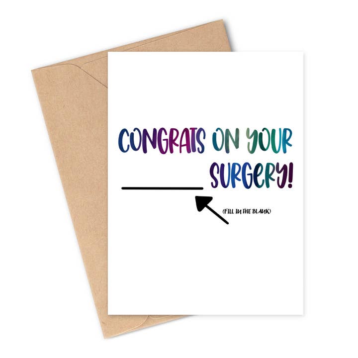 Two Brides Presents - Wholesale Congratulations Card - CONGRATS ON YOUR ___ SURGERY Greeting Card