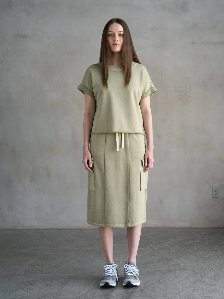 CUFFED SLEEVE COTTON TOP for wholesale by ELLE GREY